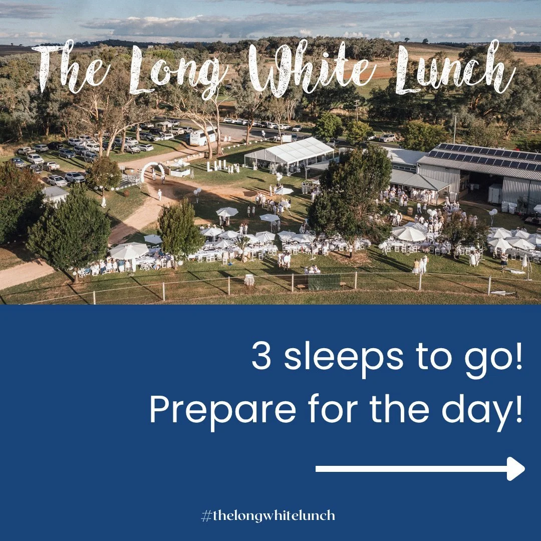 ⏰3 sleeps to go! 

We are so excited to welcome you all and enjoy a fabulous day on Saturday at The Long White Lunch!

We have sent some event information to our ticket holders, so please check your inbox for more information. 

See you on Saturday, 