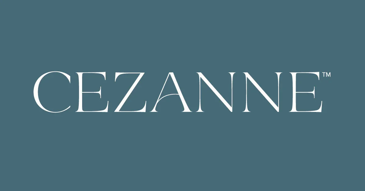 Cezanne logo with white text on a teal background.