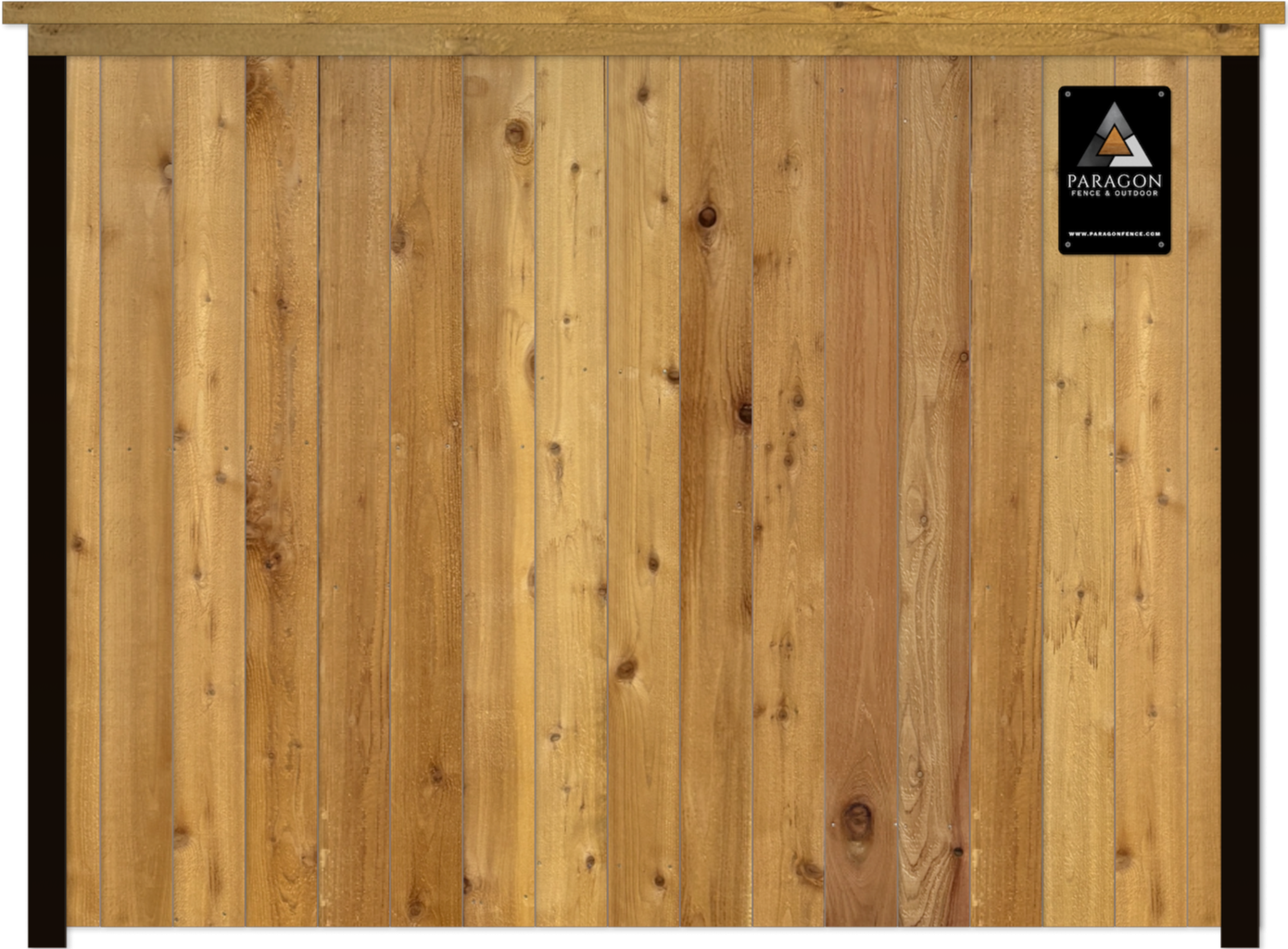  Upgrade option:  Cedar cap and trim, and framed with black or galvanized 3" steel posts