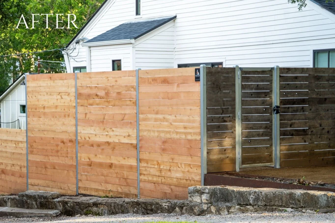 Where old meets new. 🤝

Sometimes what&rsquo;s already there is working fine, it just needs a little more to complete the picture. This homeowner&rsquo;s existing horizontal gate and lumber was in great shape, although the posts and retaining wall w