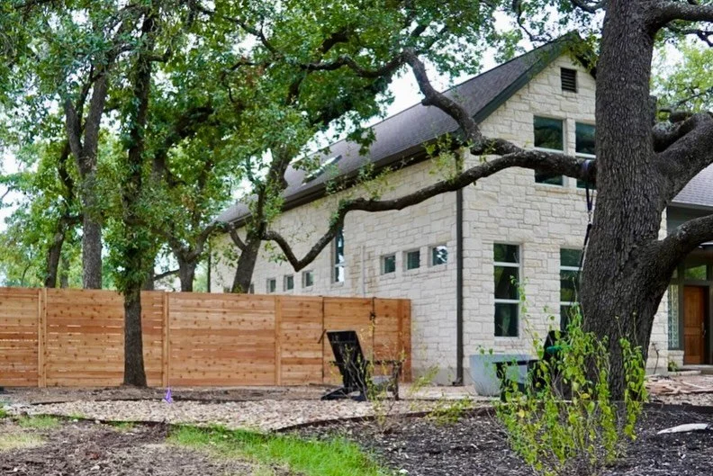 Another beautiful horizontal, Western Red Cedar privacy fence completed in Georgetown, TX.

This large yard called for a clean, modern horizontal design that delivered privacy, durability, and pool safety. Our team installed gates with self-closing, 
