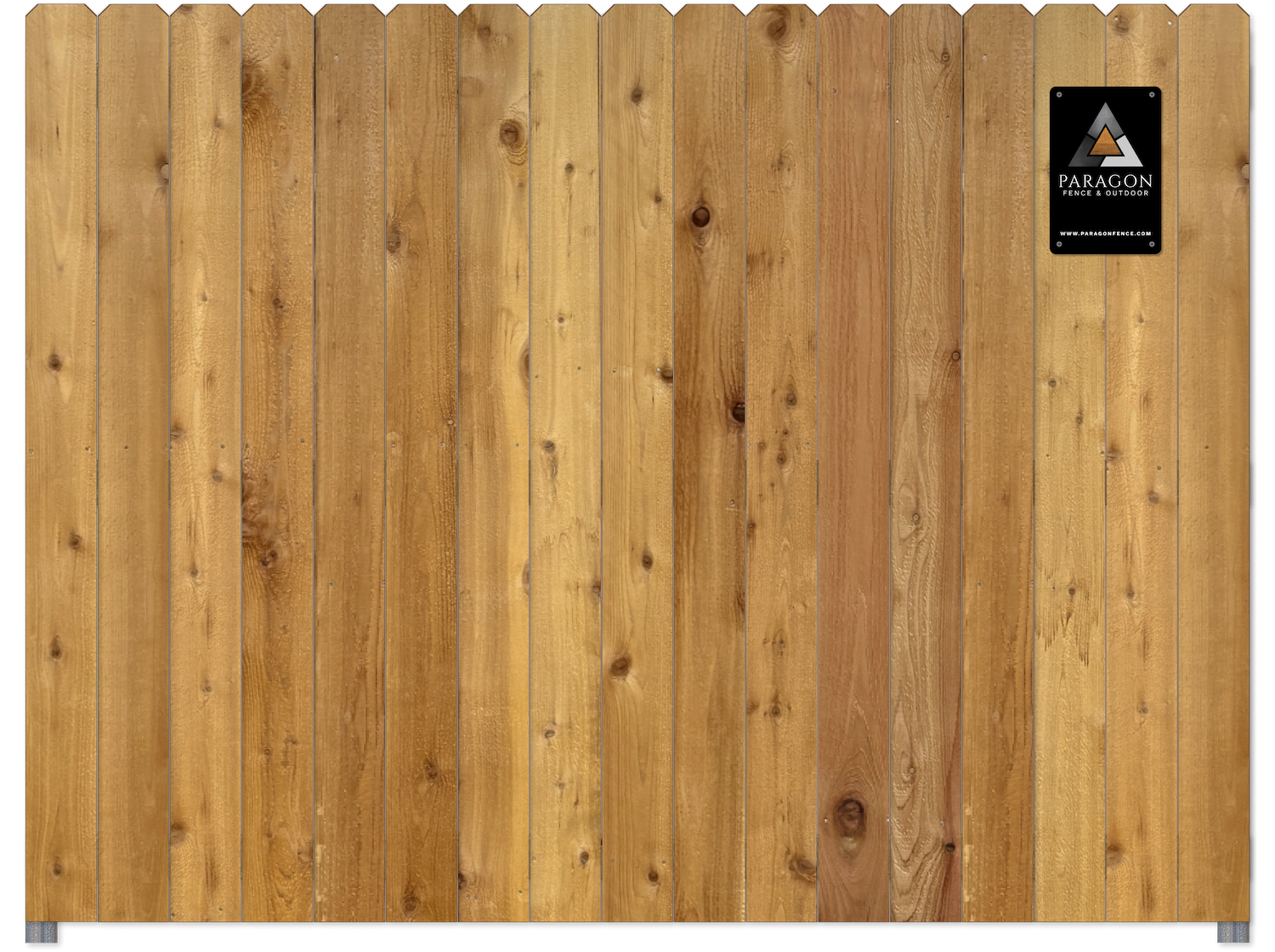 Our standard:  Includes 5/8”×6" Western Red Cedar pickets, steel posts, and high-quality hardware
