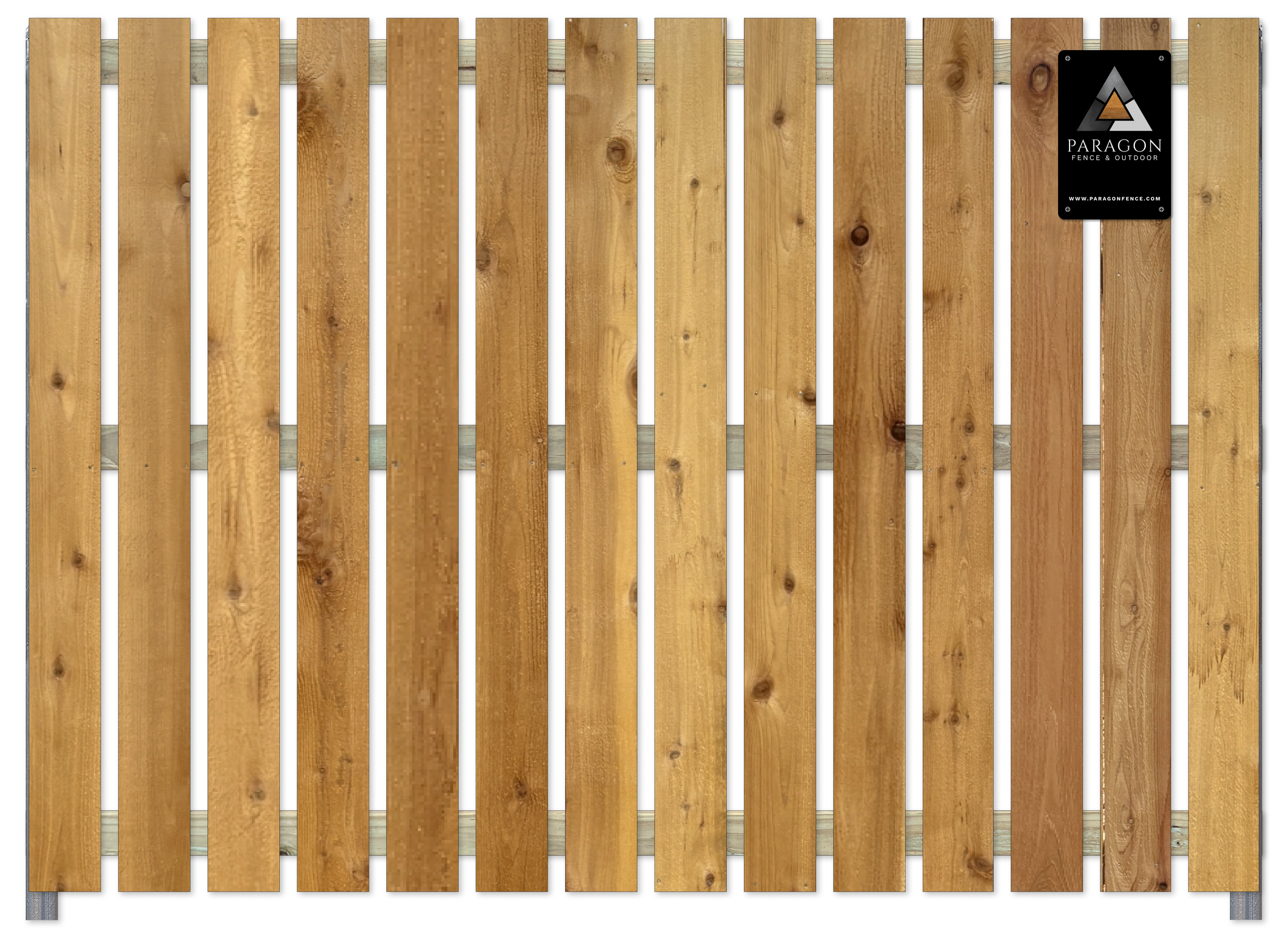  Our standard:  Includes 5/8”×6" Western Red Cedar pickets, steel posts, and high-quality hardware