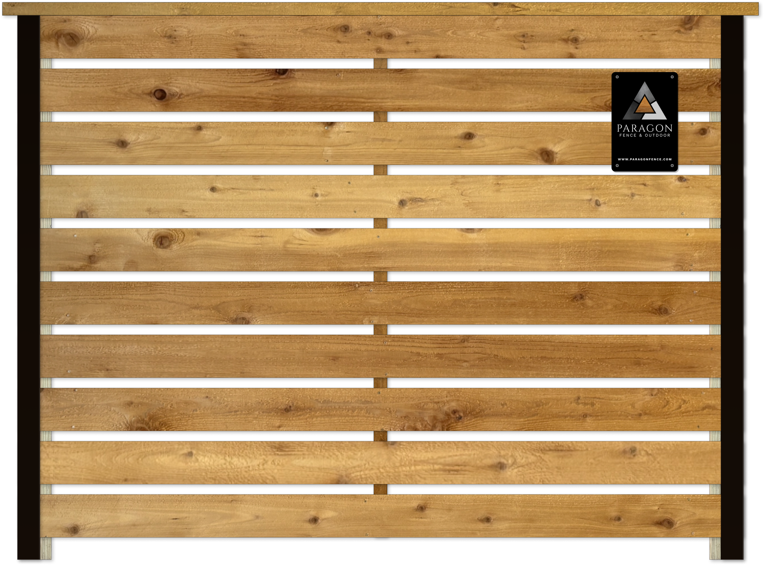  Upgrade option:  Includes a 2x6 cedar cap and framed with black or galvanized 3" steel posts