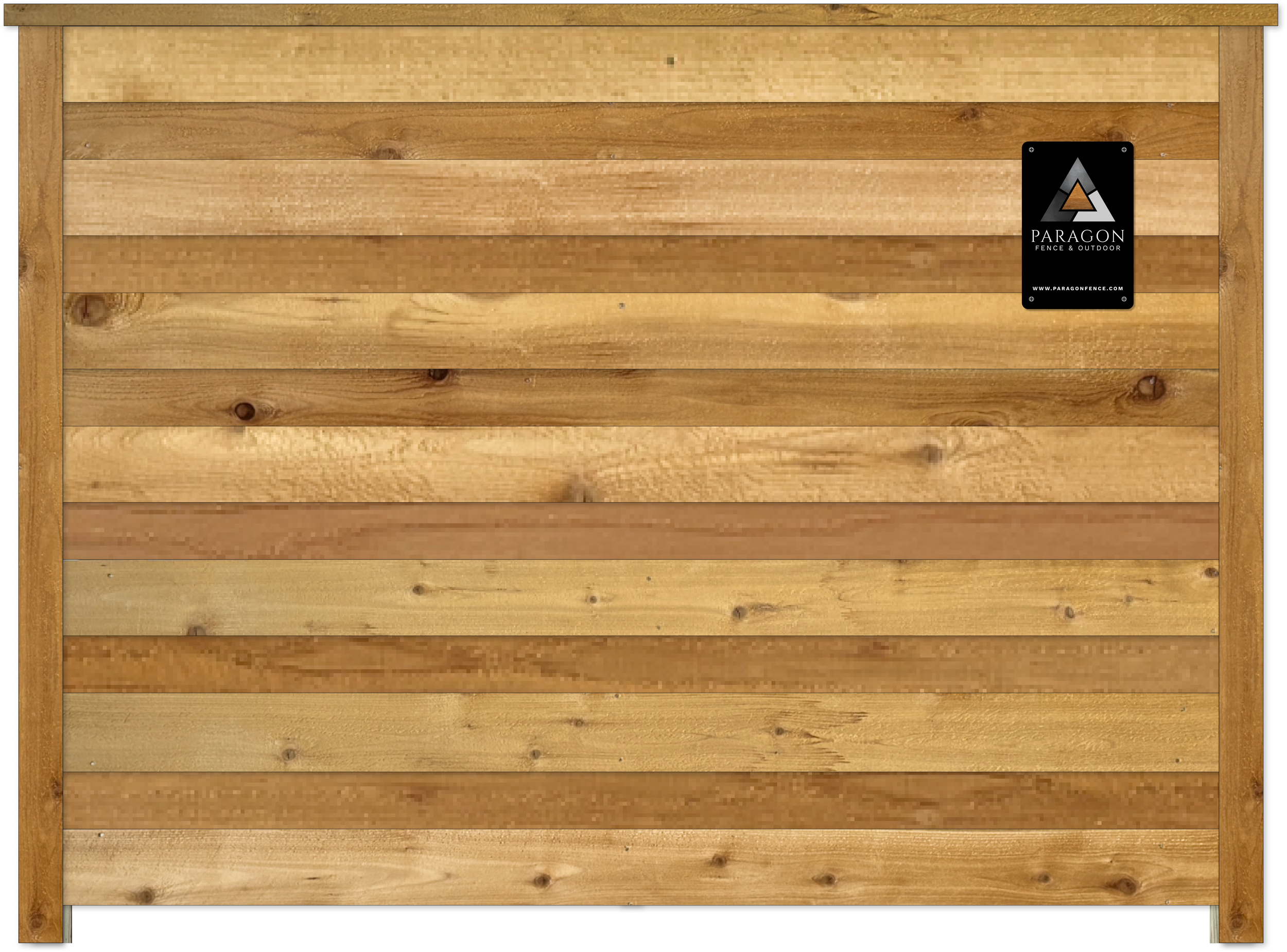  Upgrade option:  Includes a 2x6 cedar cap along the top and framed with cedar trim on both sides