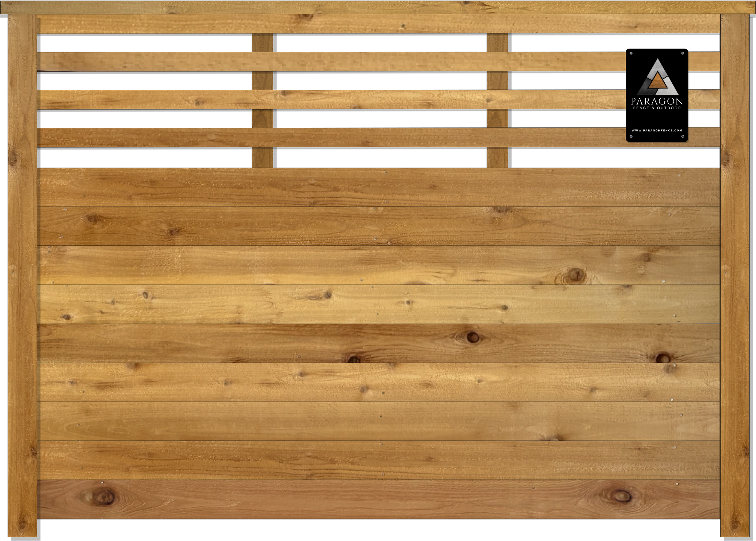  Upgrade option:  Includes a 2x6 cedar cap along the top and framed with cedar trim on both sides