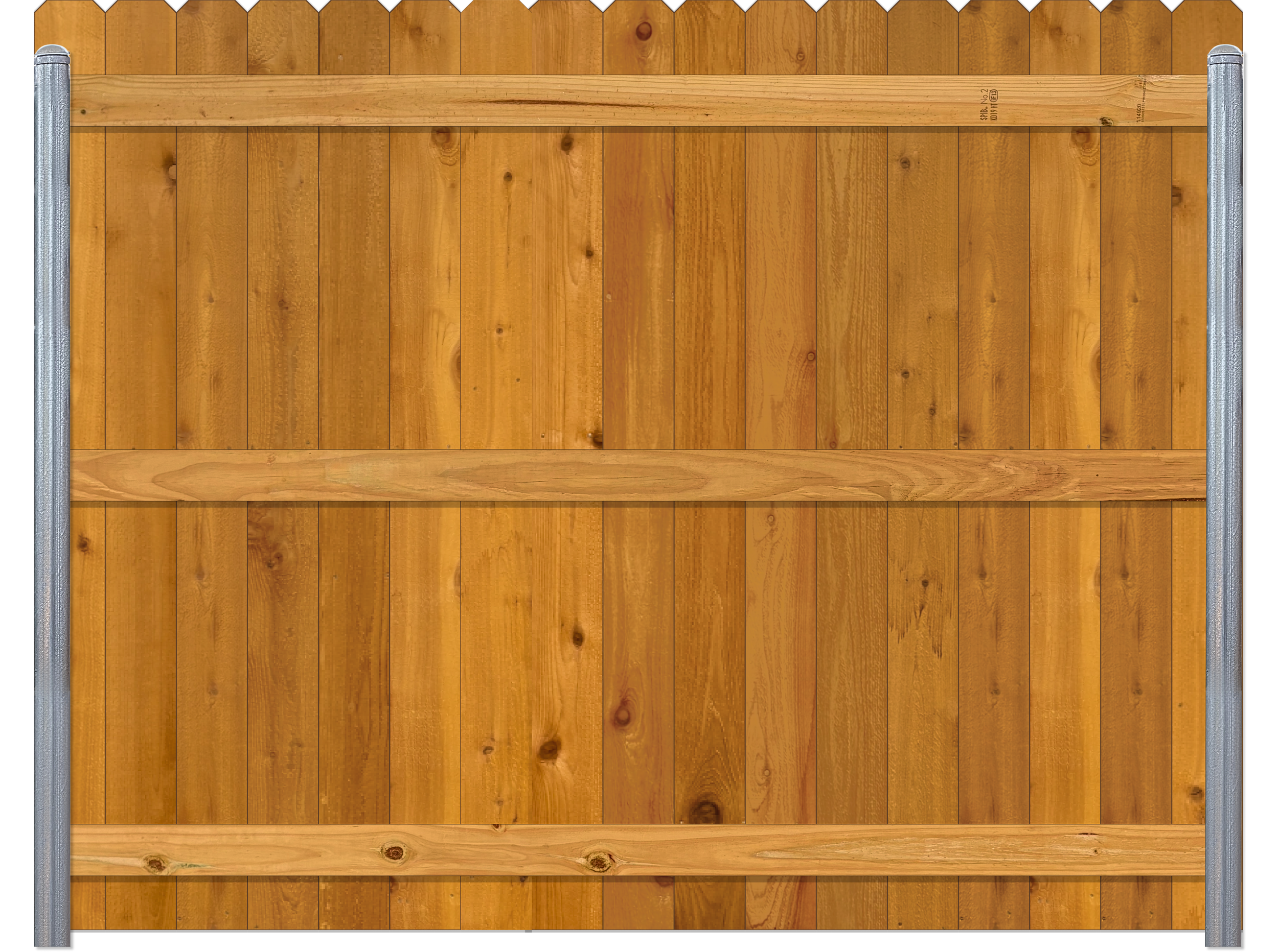 A wooden garage door with horizontal panels and metal side tracks.