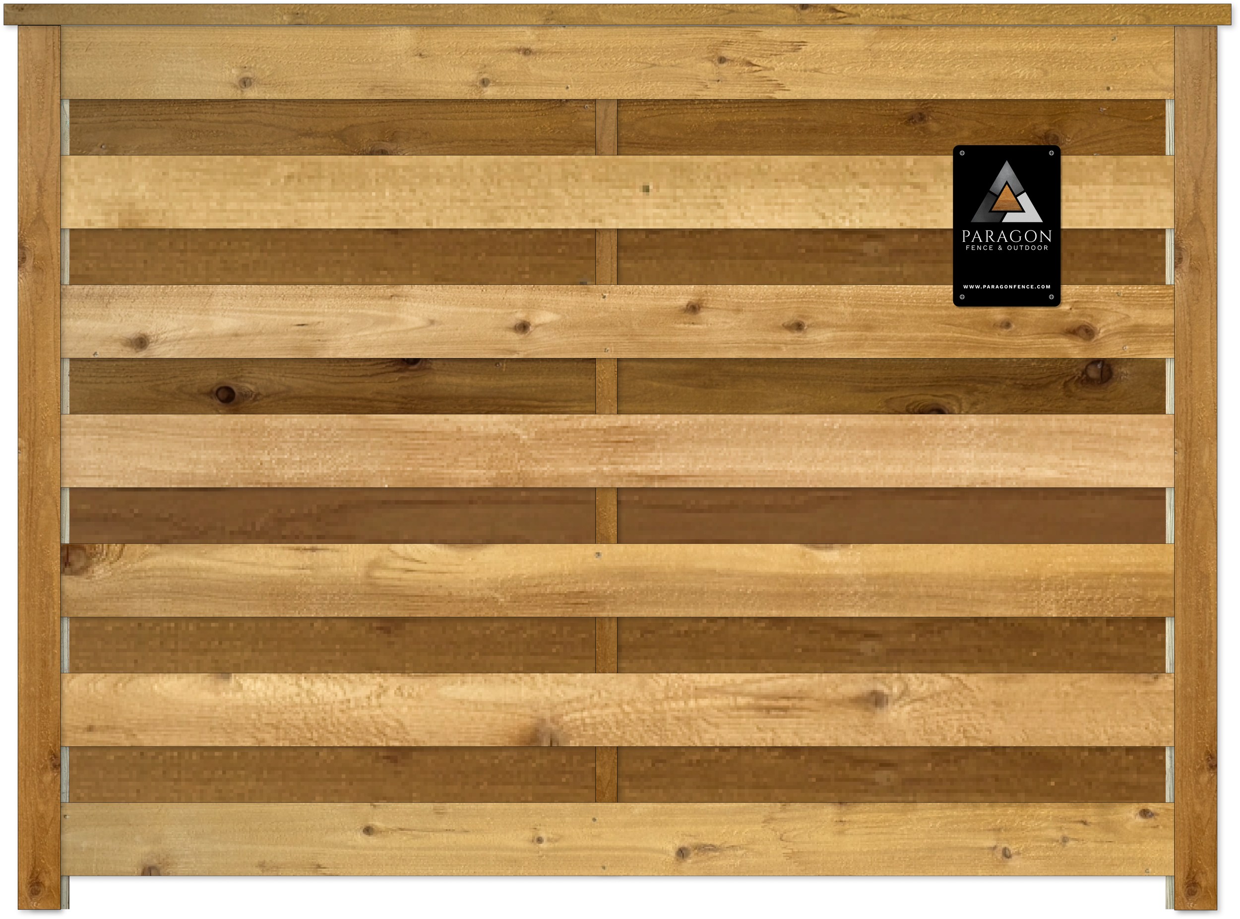  Upgrade option:  Includes a 2x6 cedar cap along the top and framed with cedar trim on both sides