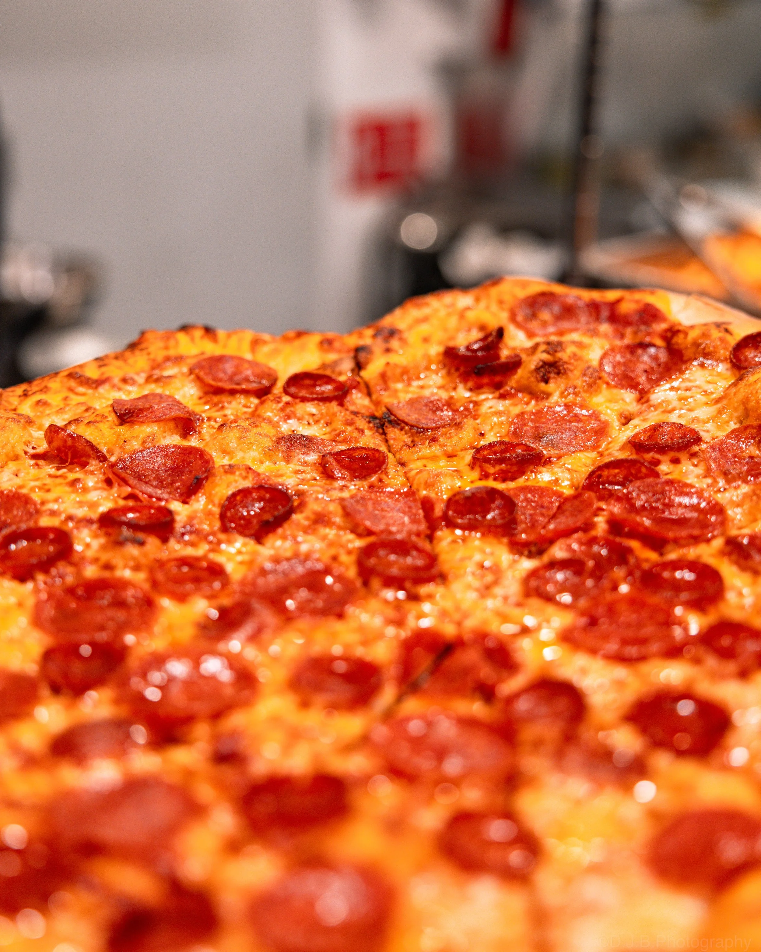 Double pepperoni pizza with hot honey in Platte City, MO.