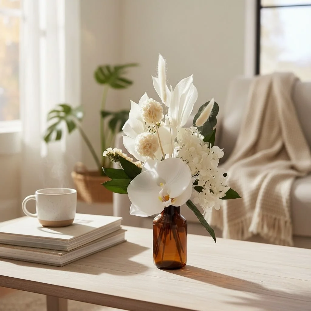 Looking for something that won&rsquo;t fade in a week?
Little Stevii features a beautiful silk orchid nestled amongst dried florals in a warm amber vase 🤍
Designed to last. Designed to impress.

Available now.