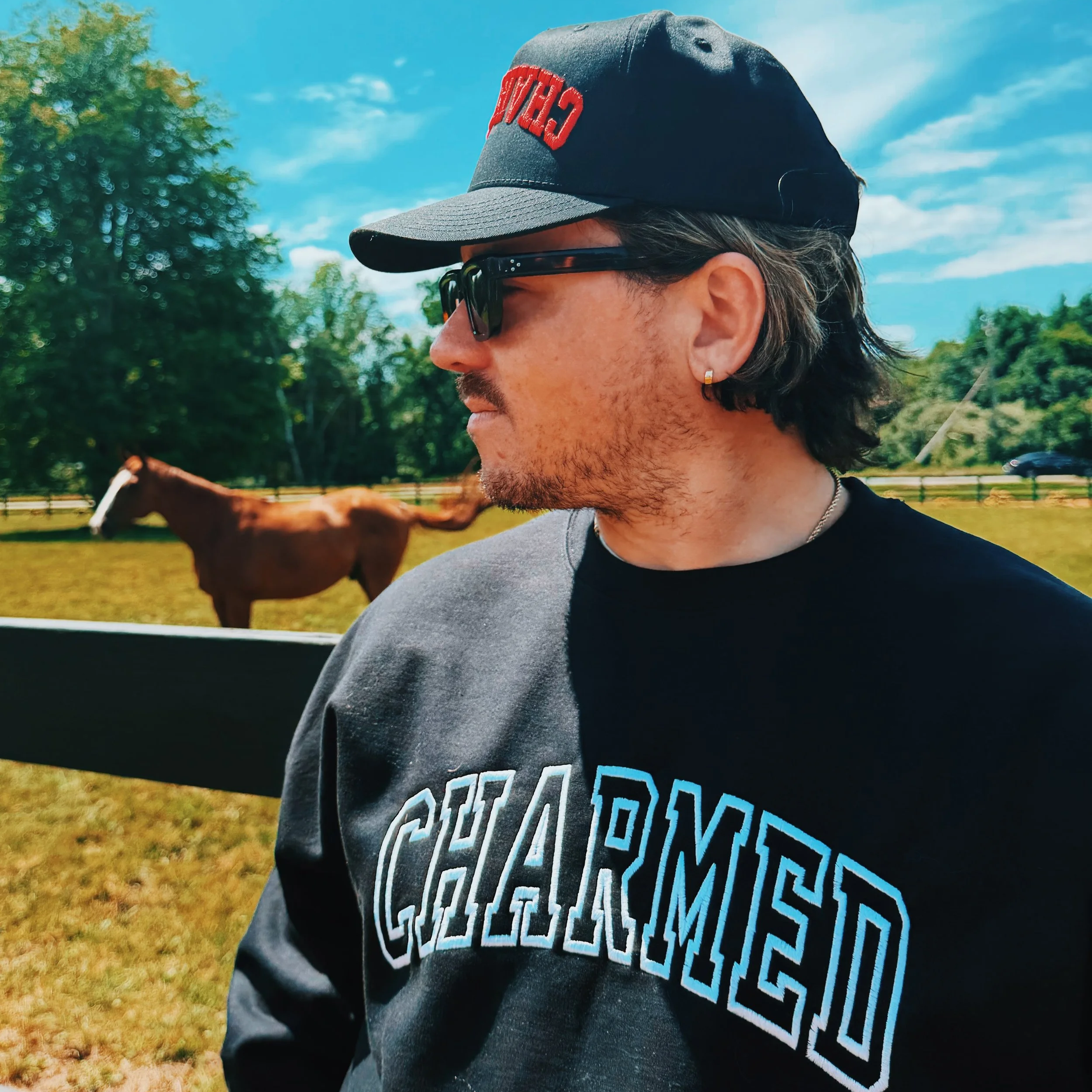 Embroidered Crewneck Sweatshirt - Black