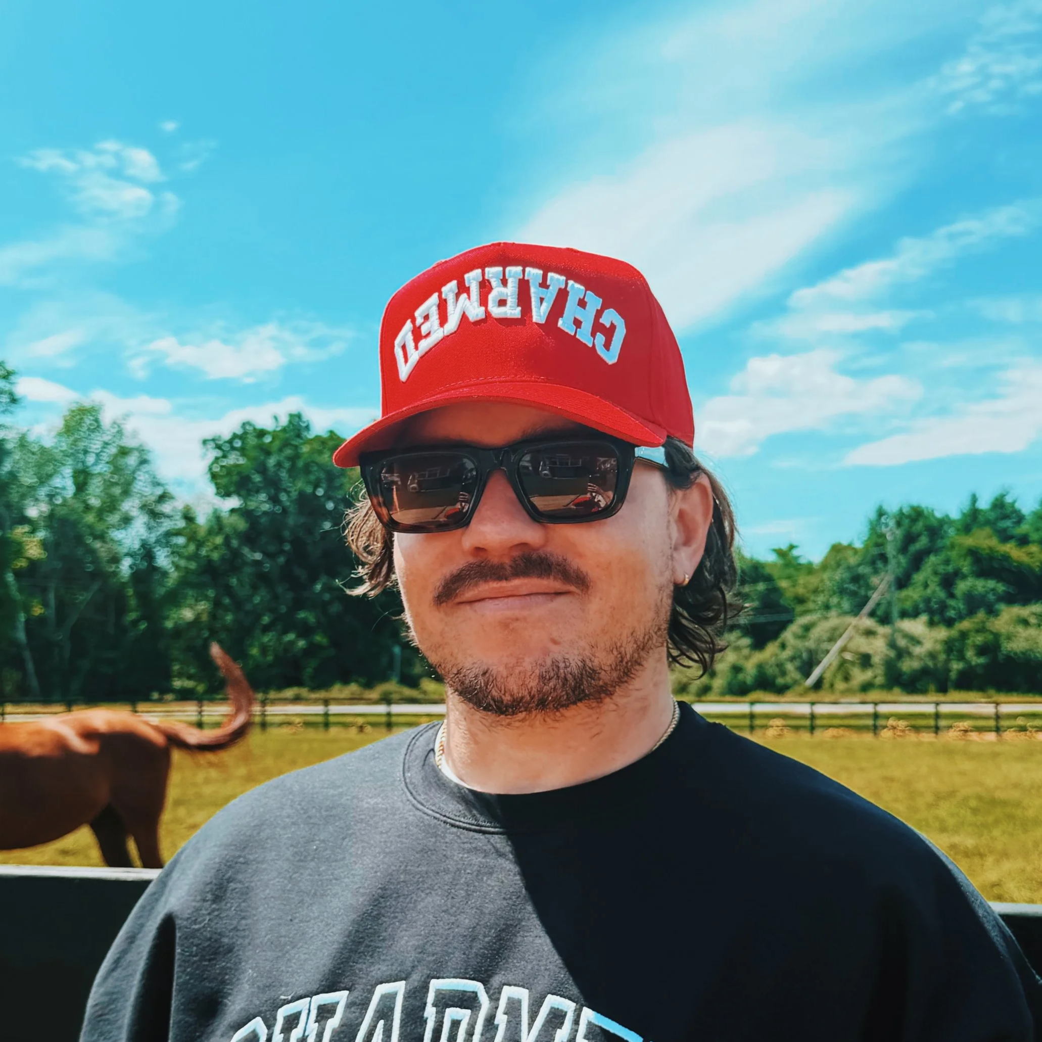 Puff Embroidered Trucker Hat - Red