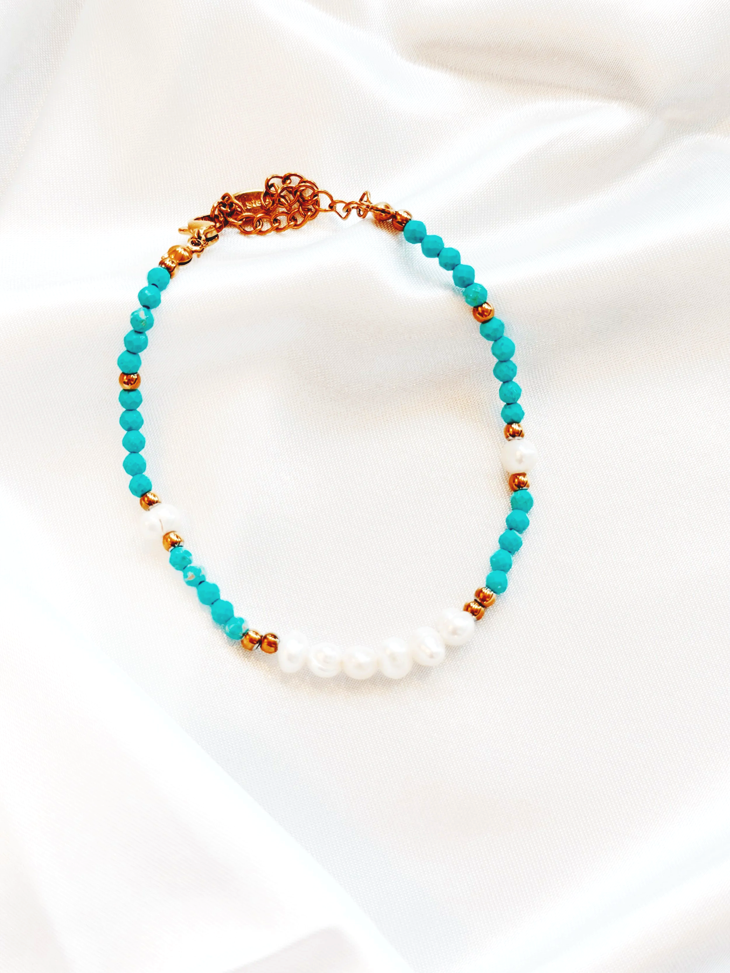 Aquamarine Beaded Bracelet