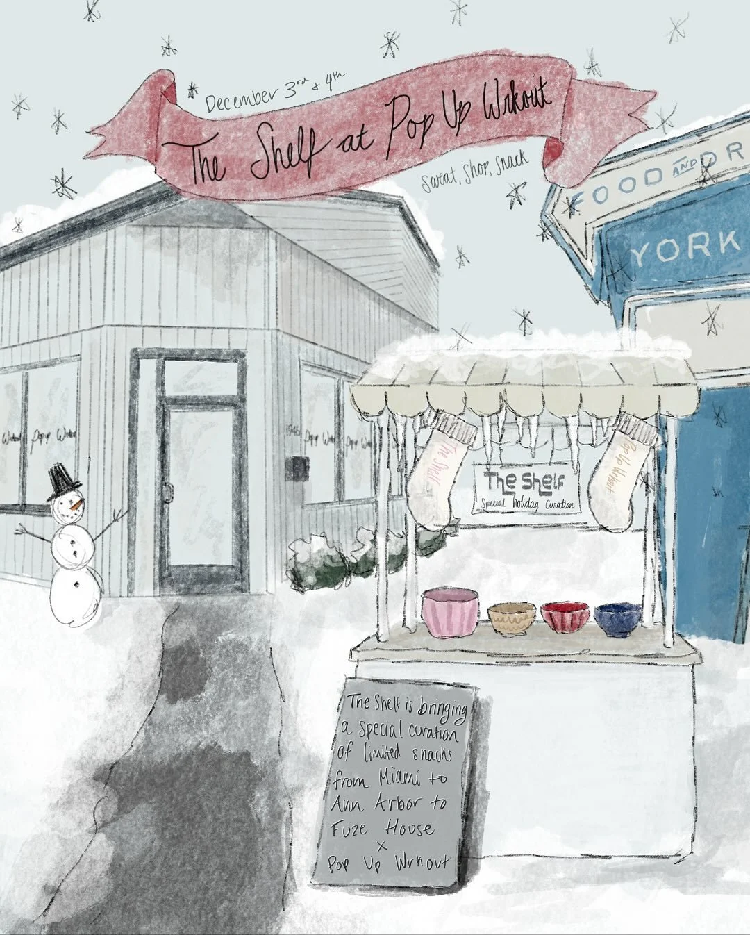 Shop a special holiday curation of snacks from @theshelf.co December 3rd &amp; 4th at Pop Up Wrkout 💝