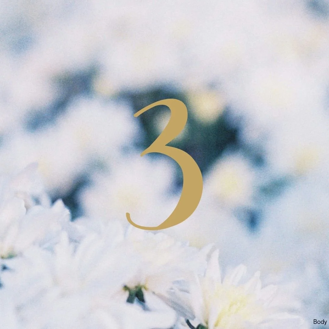 Number 2 over a background of white flowers with a blurred effect