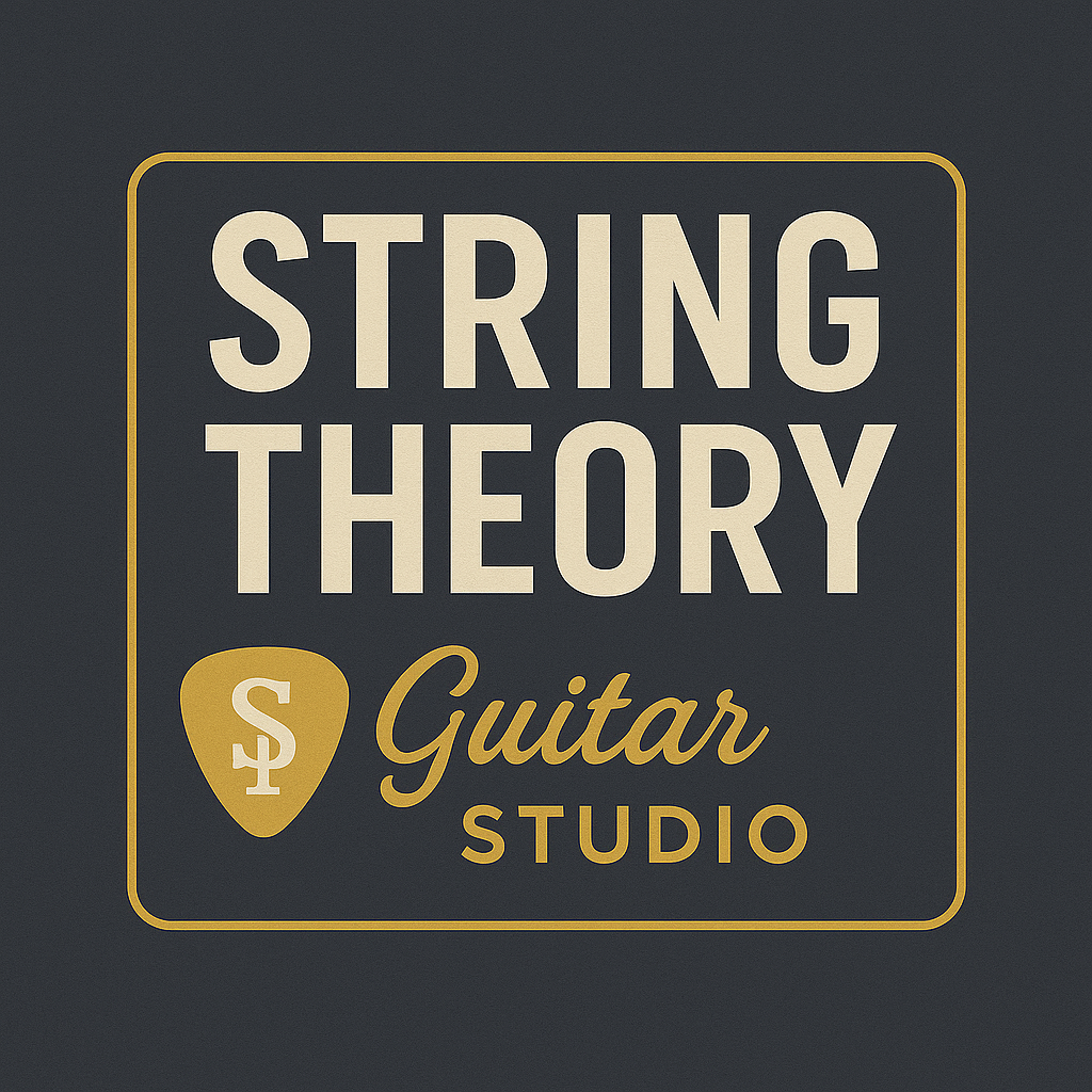 String String Theory Guitar Studio logo – online guitar lessons for beginners and adults in Virginia and USA