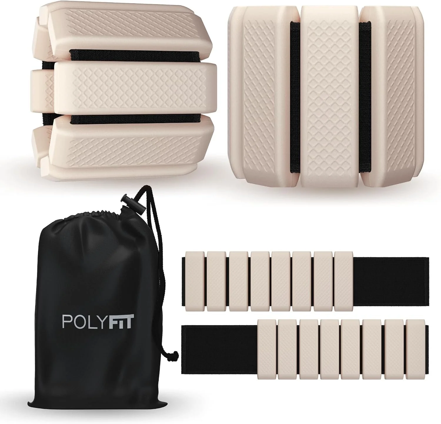 Polyfit Wrist & Ankle - Wearable Weights 1.2 lb each, 2.4 lb pair, adjustable straps