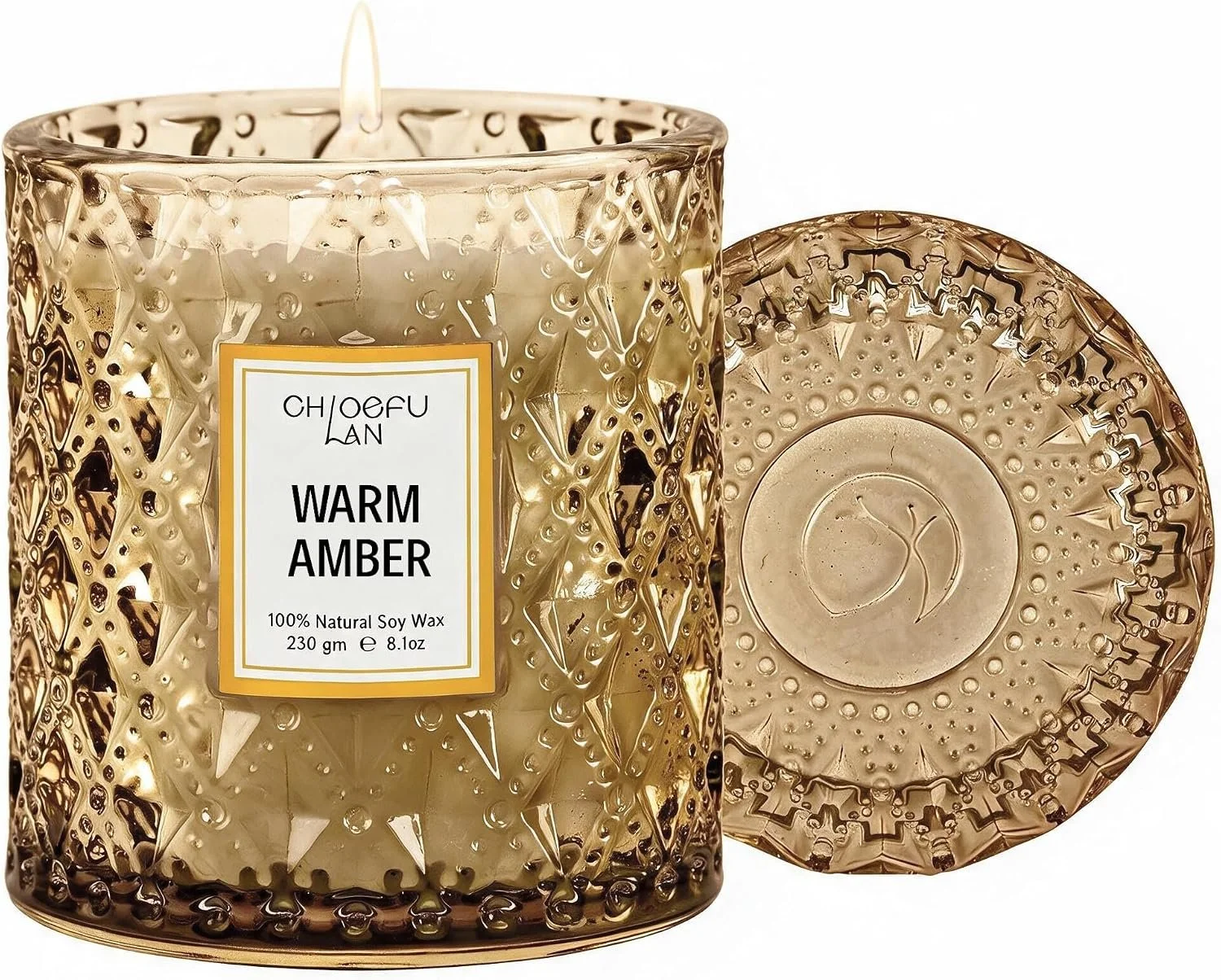 Chloefu LAN Amber Candles, Luxury Candle for Home