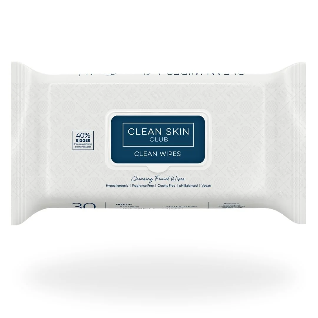 Clean Skin Club Clean Wipes, Makeup Remover Face Wipes, Hypoallergenic, Fragrance-Free