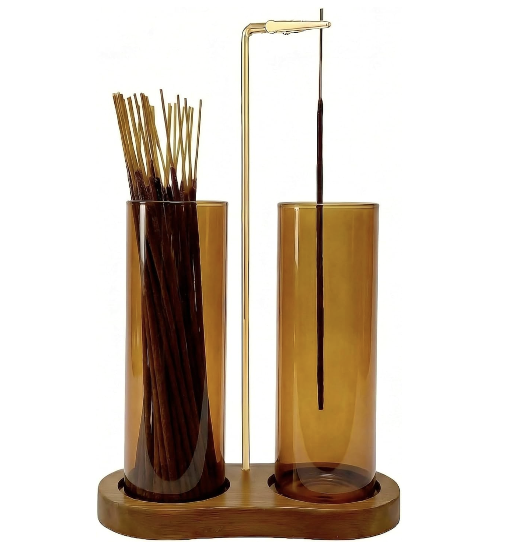 Moocervi Amber Glass Incense Holder