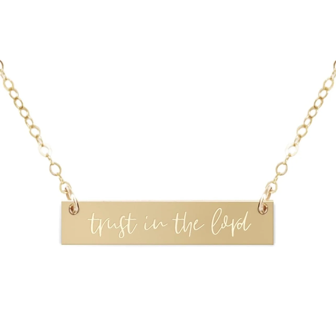 Zen & Zuri Gold Bar Christian Scripture Necklace, Different Options 