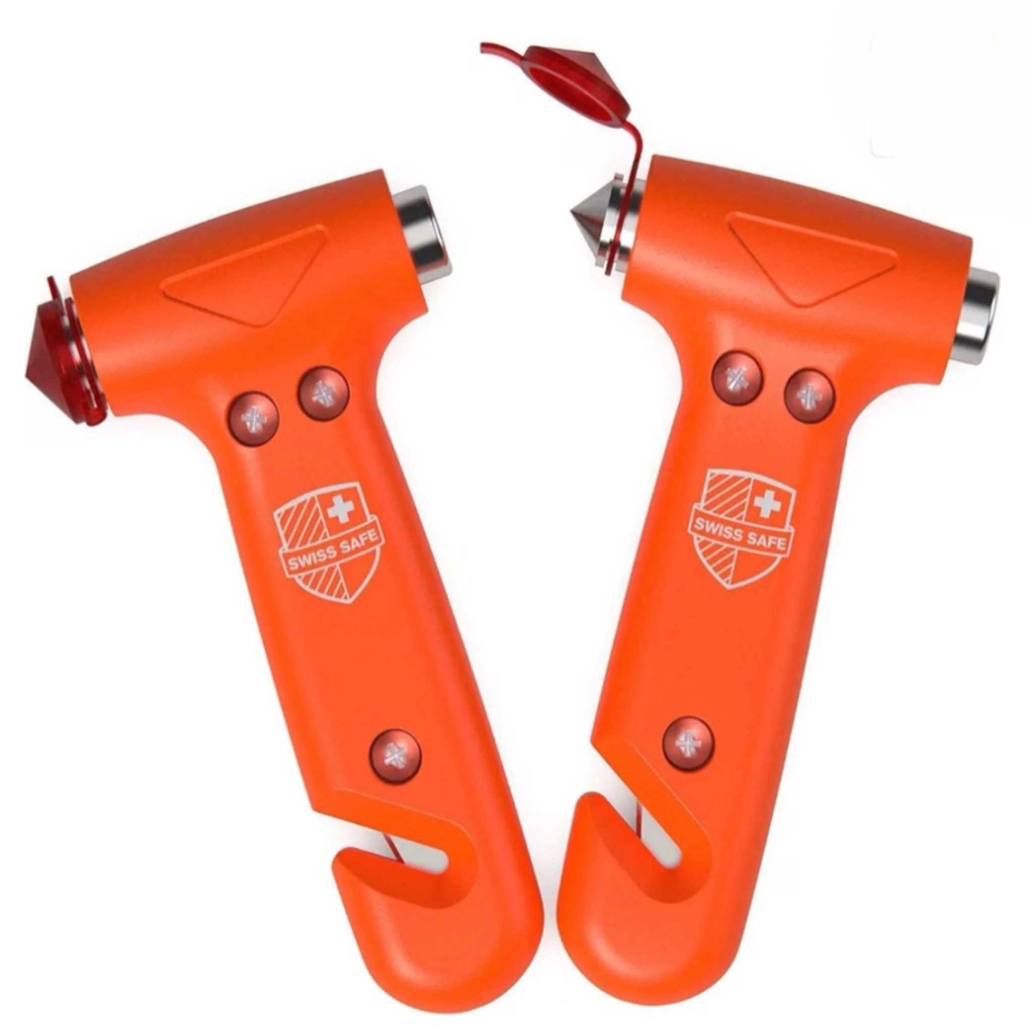 Swiss Safe Car Window Hammer Tool with Seatbelt Cutter | 2-pck
