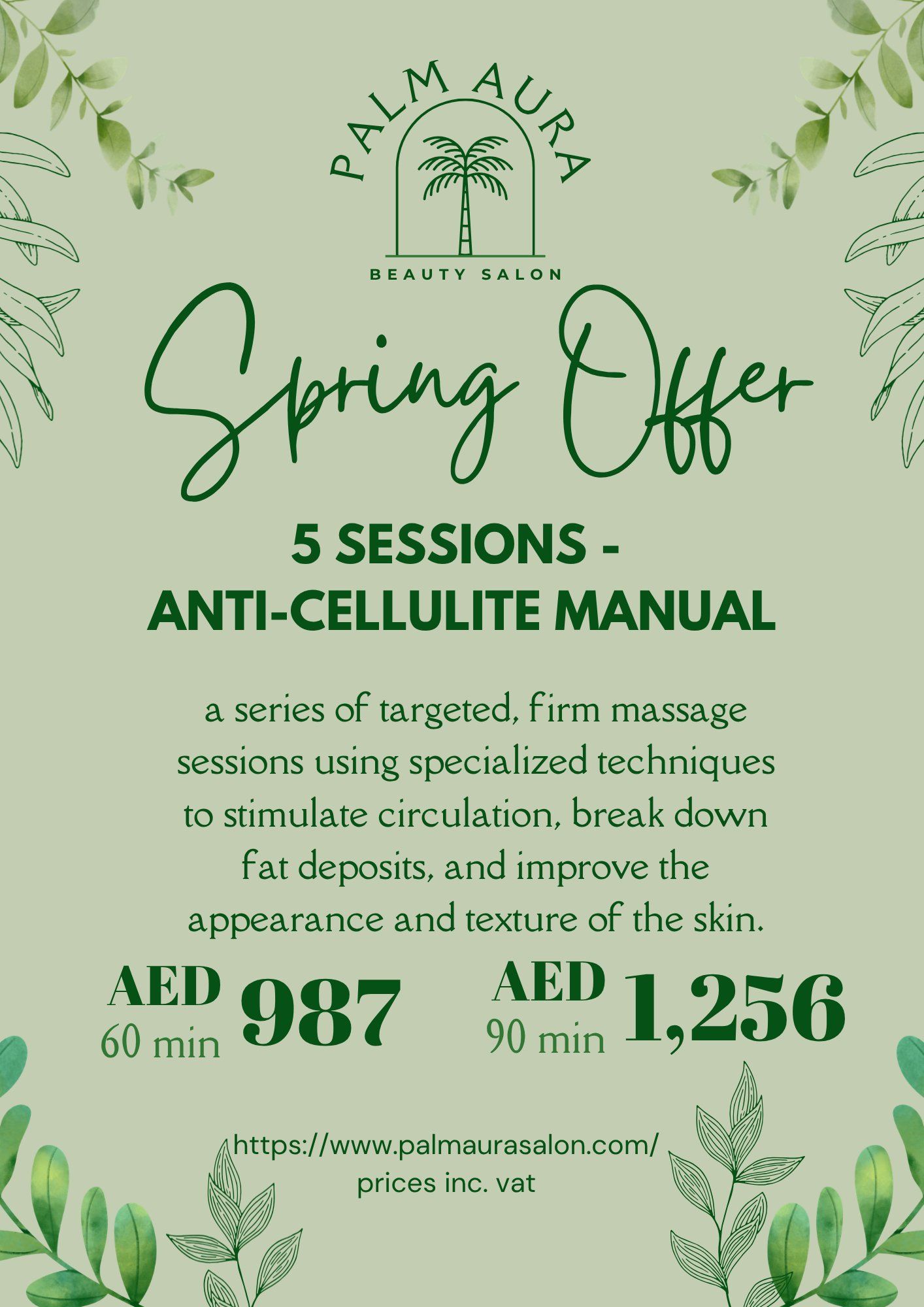 5 sessions Anti Cellulite home massage in Dubai and Abu-Dhabi