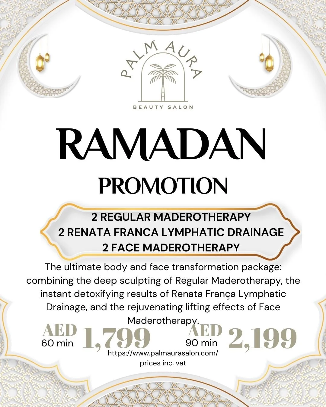 Sculpt and detox with Maderotherapy, Renata França Lymphatic Drainage, and Face Maderotherapy for full-body rejuvenation.