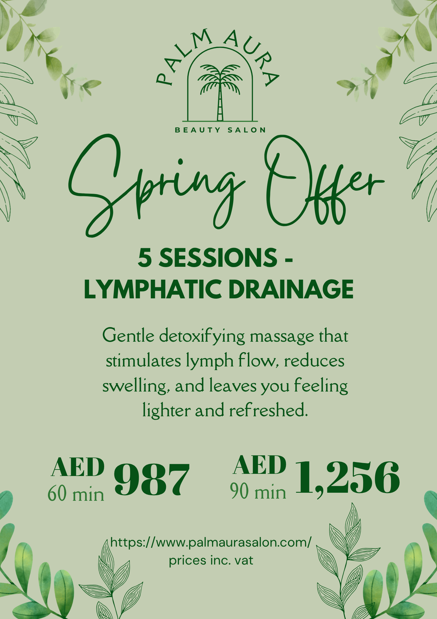5 sessions of Lymphatic Drainage home massage in Dubai and Abu-Dhabi