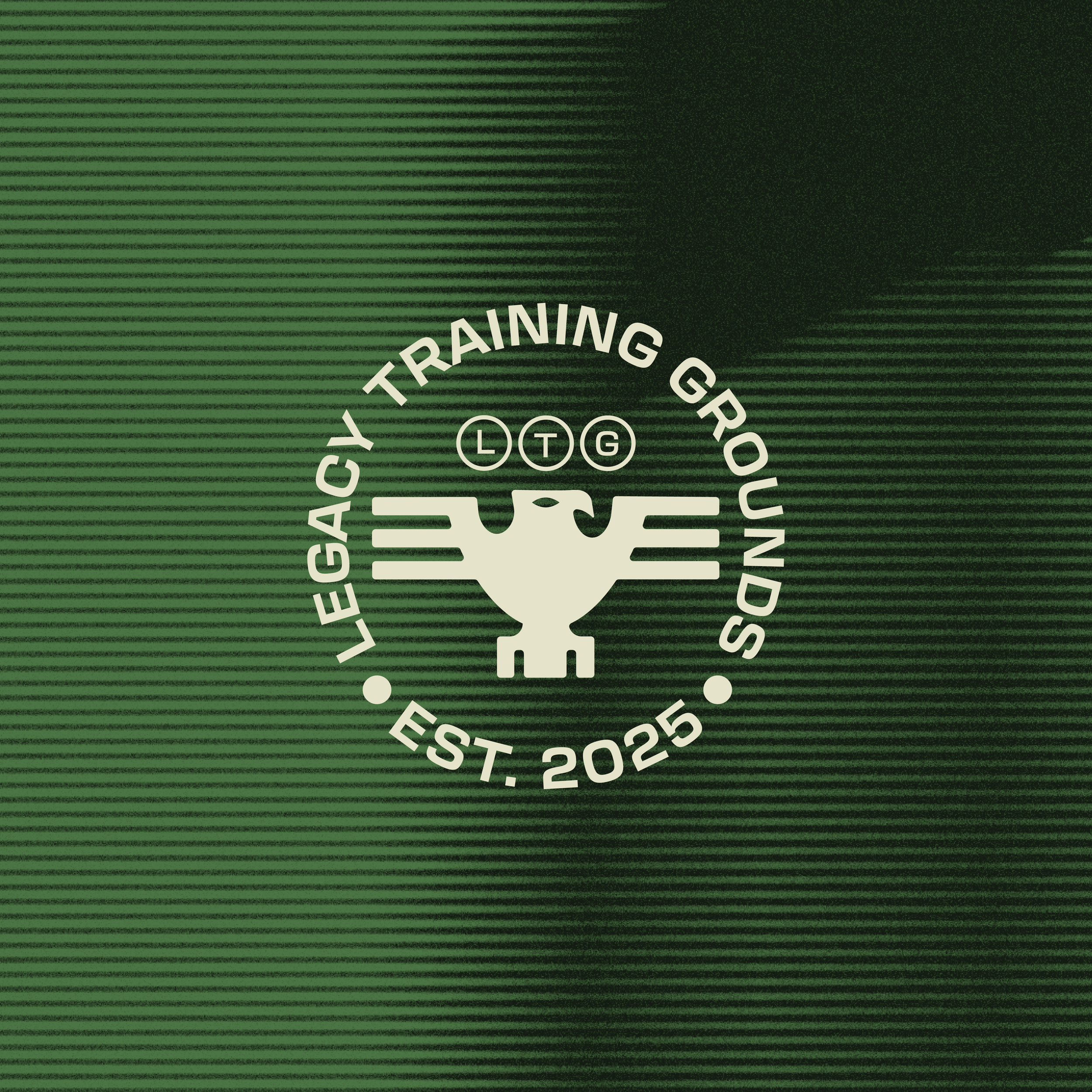 Logo for Legacy Training Group, featuring an eagle head with outstretched wings, enclosed by the text 'Legacy Training Group' and 'Est. 2025' with initials 'LTG' above the eagle.