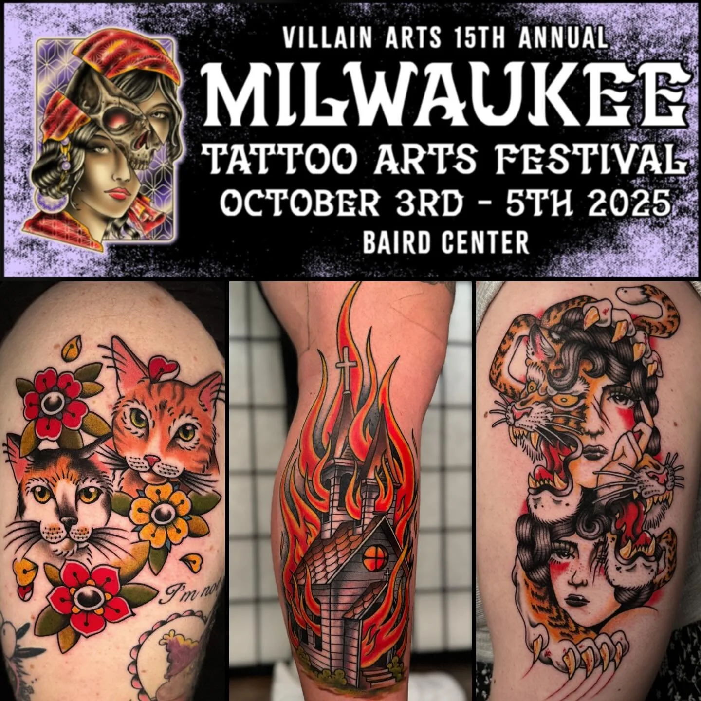 ‼️Hey everyone‼️
I will be attending the Milwaukee @villainarts tattoo festival, the weekend of Oct 3rd-5th.
I will be there with the awesome @sooji.tattoo &amp; @casxket 
👆 Don&rsquo;t forget to check out their work too 👆
If you&rsquo;re is intere