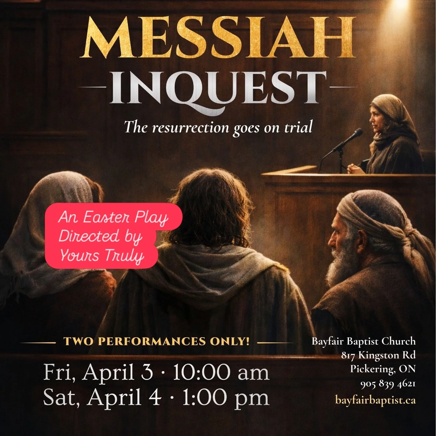 Jesus Died 2000 years ago and we&rsquo;re still talking about it. But what really happened? We put the Bible characters on trial to see if Jesus was a liar or Lord.

Directed by yours truly, this unique portrayal of the Easter story will be sure to c