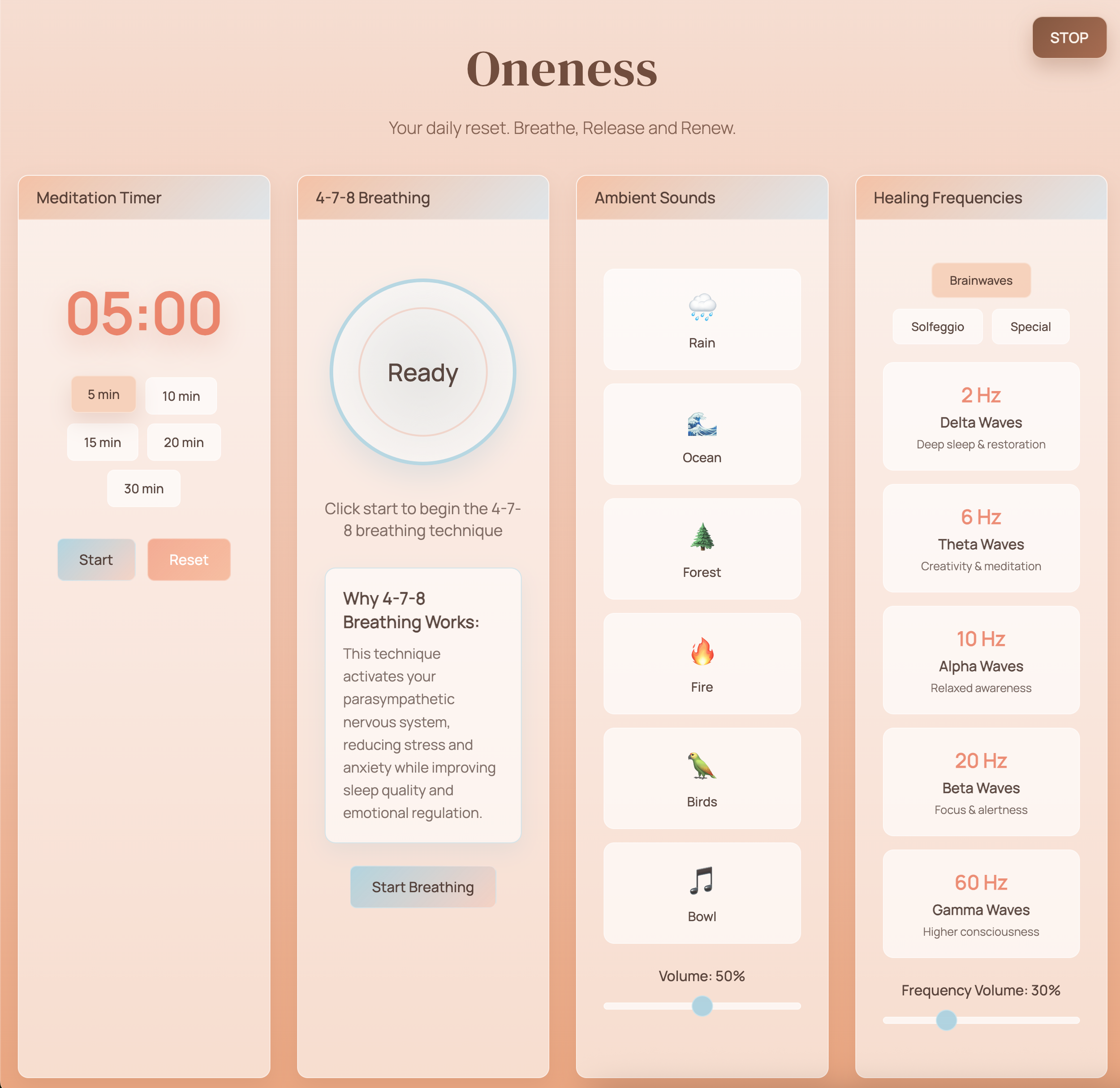 Oneness - digital meditation app