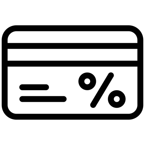 Black icon of a percentage sign, an equal sign, and a calculator, representing financial or mathematical concepts.