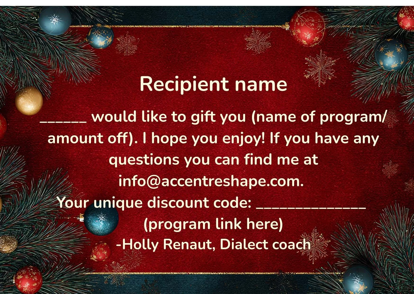 Wrapping up and gift cards!