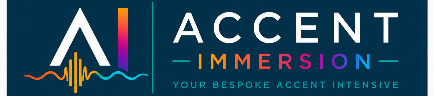 Accent Immersion, a colourful sound wave. Your bespoke accent intensive.