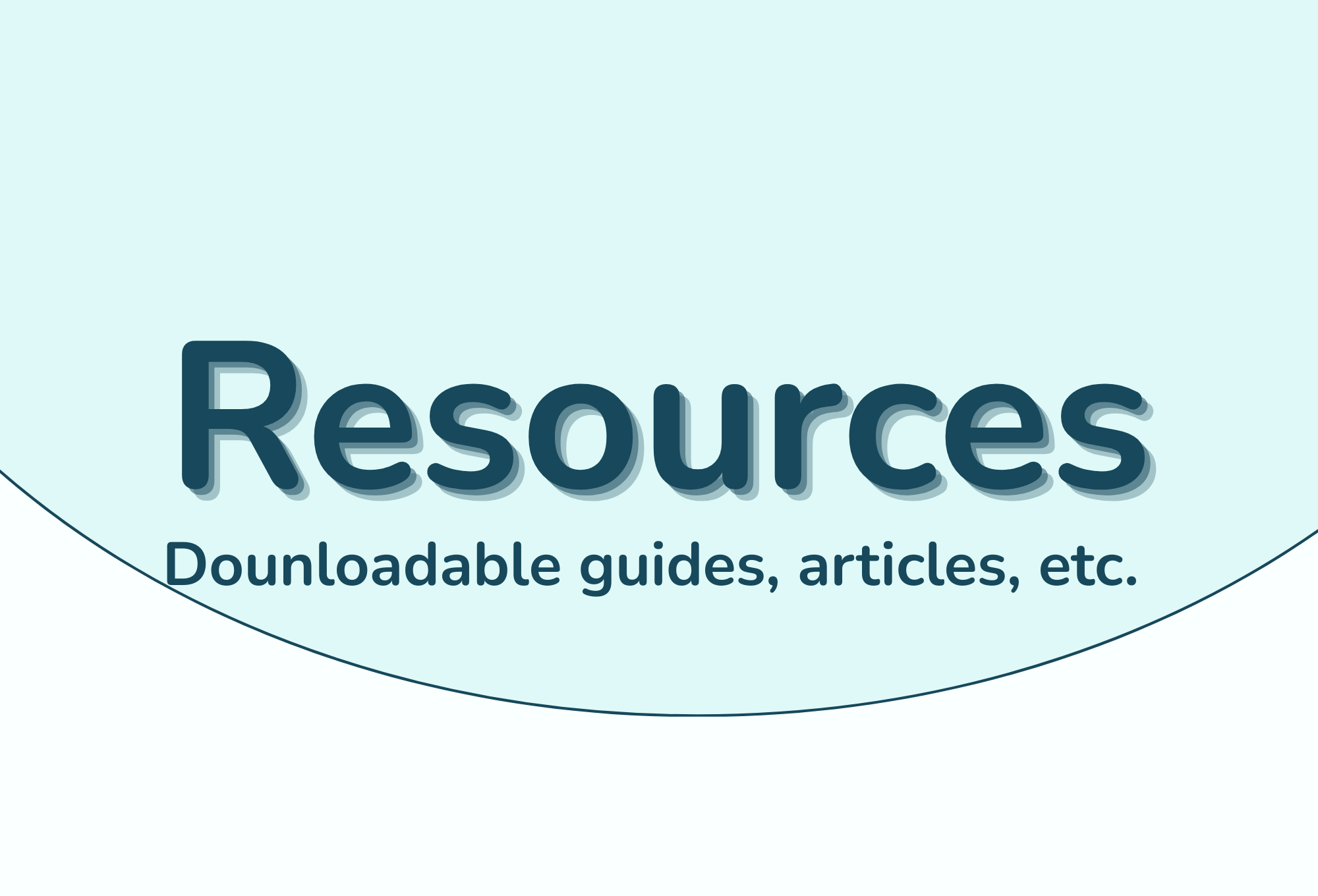 Graphic promoting online accent training with the word 'Resources' and the phrase 'Downloadable guides, articles, etc.' on a light blue background.