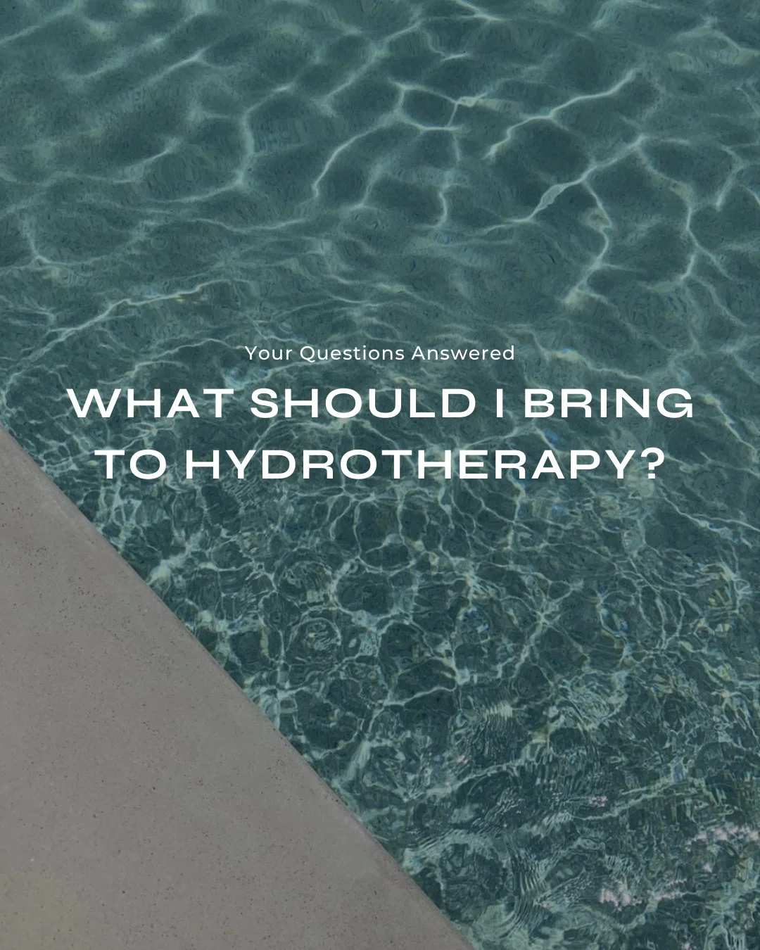 Hydrotherapy is an important part of your recovery. 💧

The key to a successful session is being well-prepared. Make sure you&rsquo;ve got the essentials covered, and your physio will guide you through the rest.

Need help before your session? We're 