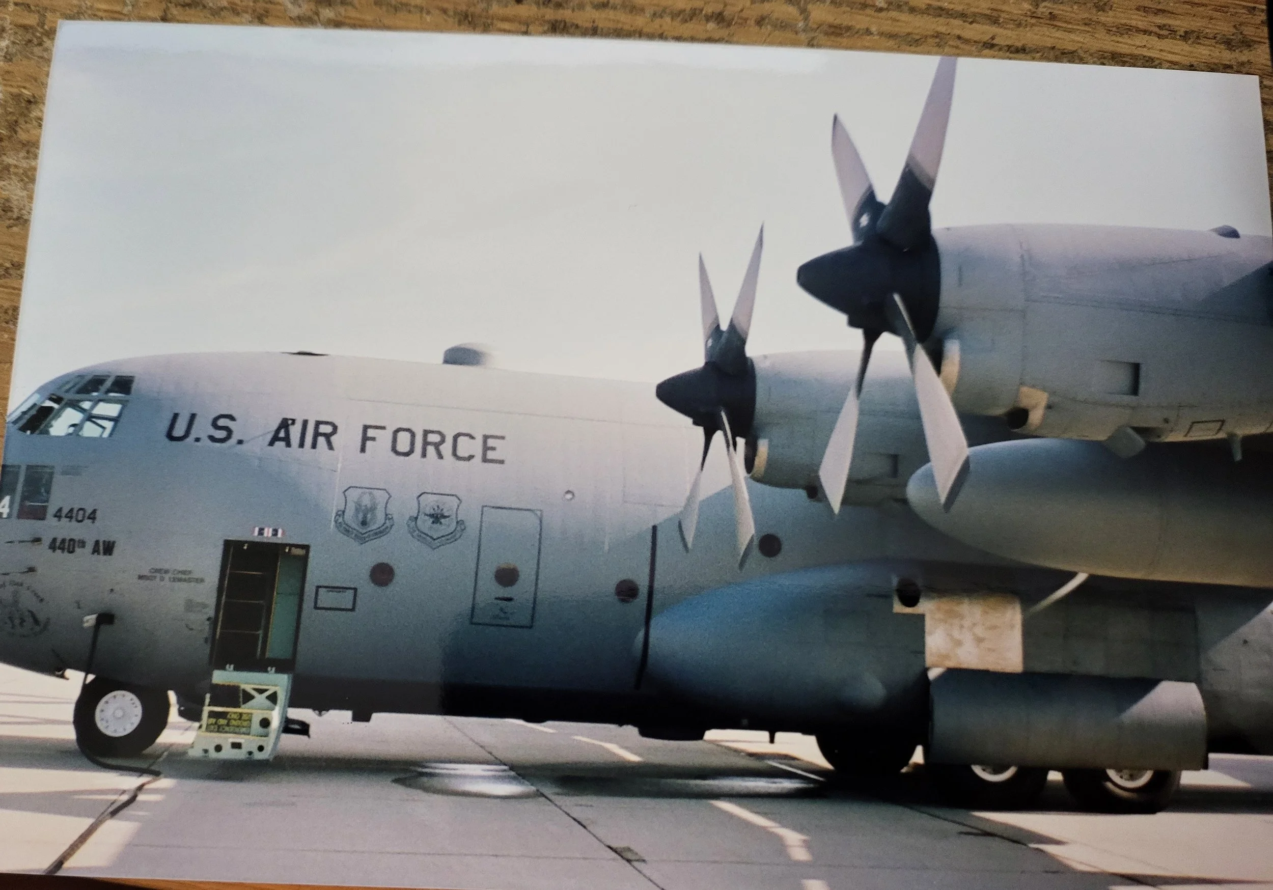 A U.S. Air Force cargo plane on the tarmac.