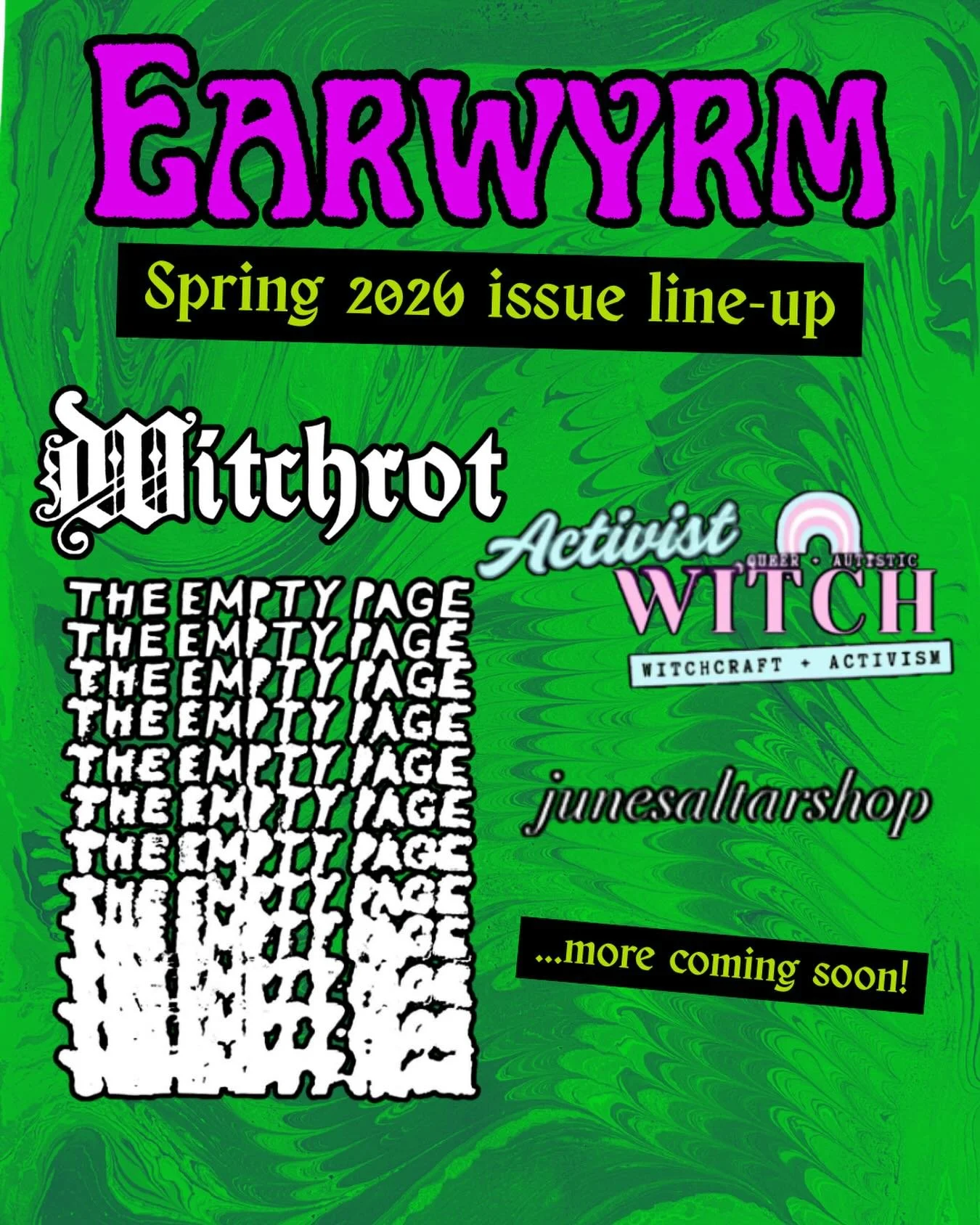 More coming soooooon 🪱🤘

#musiczine #diyzine #occultart #occultzine #witchy