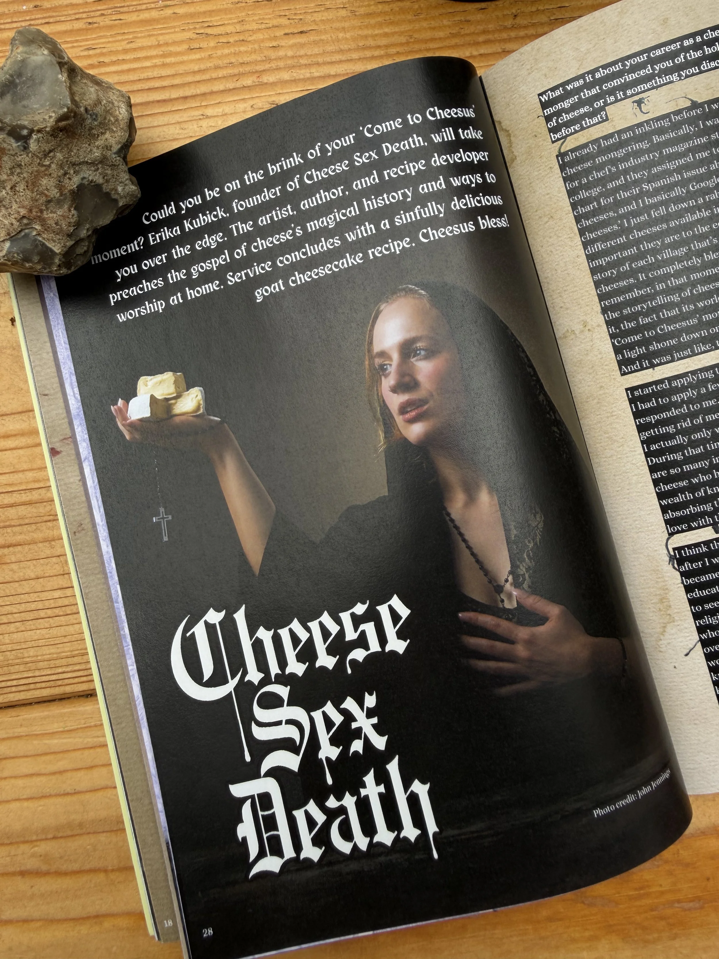 print issue 4 - front cover of cheese sex death interview