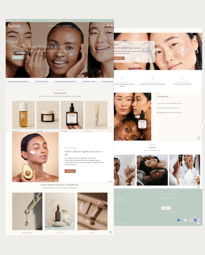 Création d’un univers digital skincare : e-commerce, identité & Studio IA