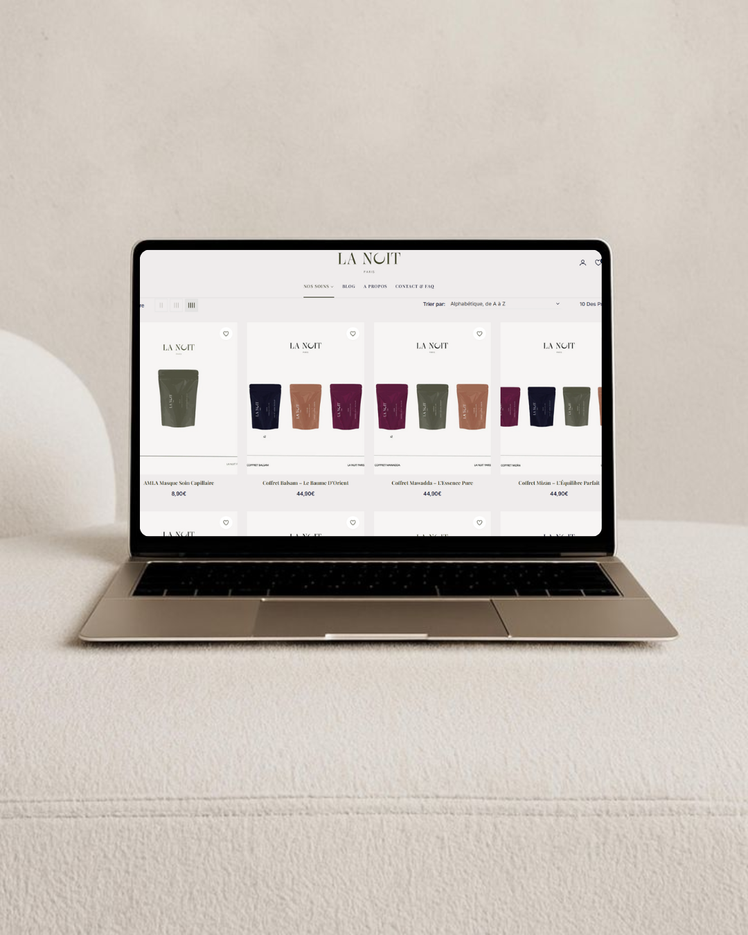 Site e-commerce haut de gamme — Soins & poudres capillaires