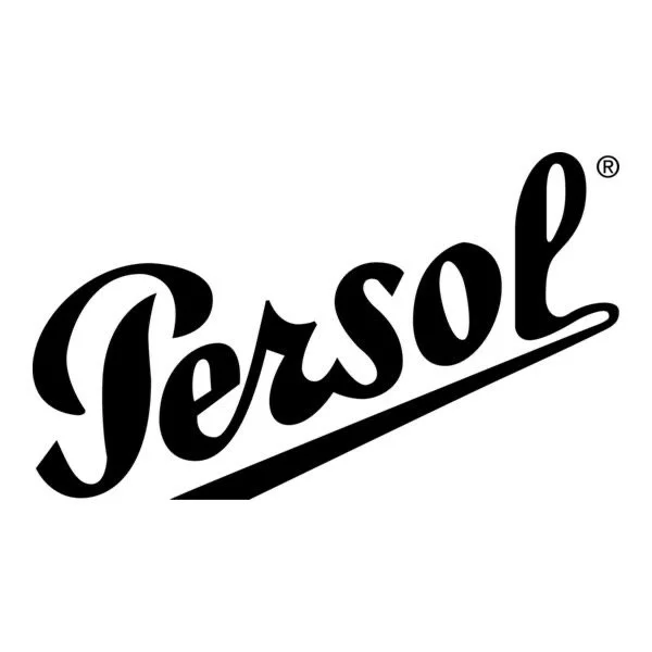 The Persol logo in black cursive font with a line underneath.