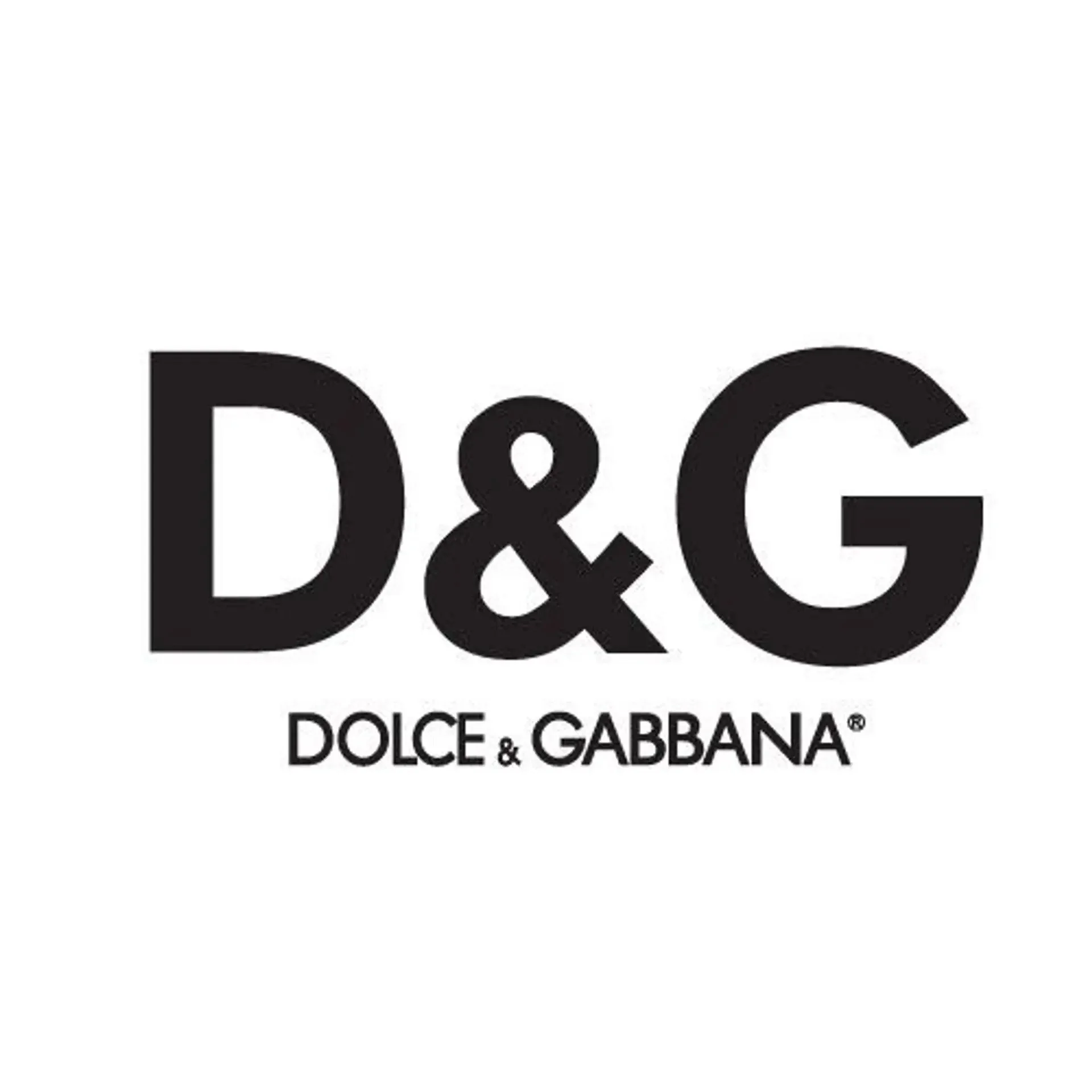 Black and white logo of D&G, short for Dolce & Gabbana.
