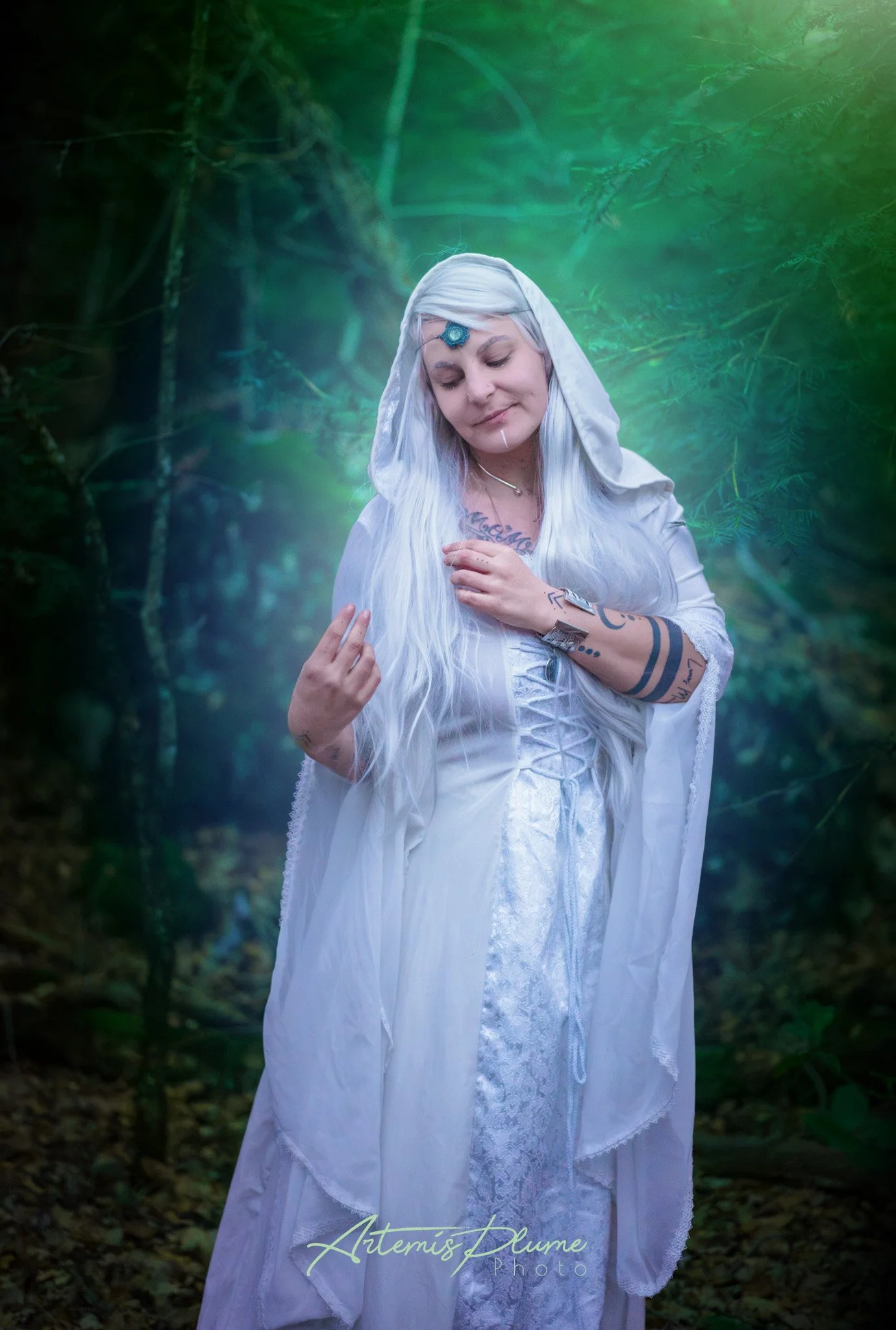 Photo d'une femme en costume d'elfe