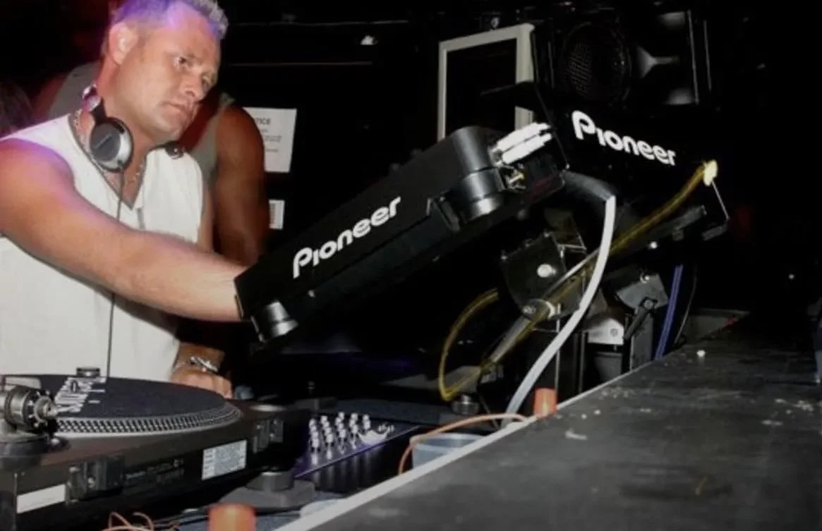 DJ playing on Pioneer DJ decks