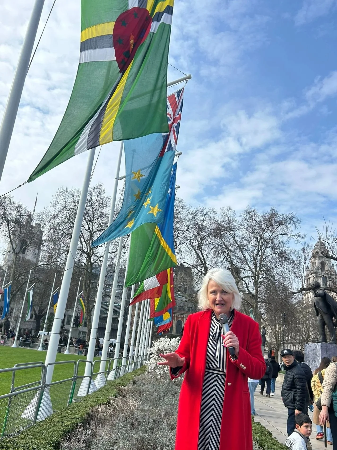 Siobhain McDonagh speaking at the rally