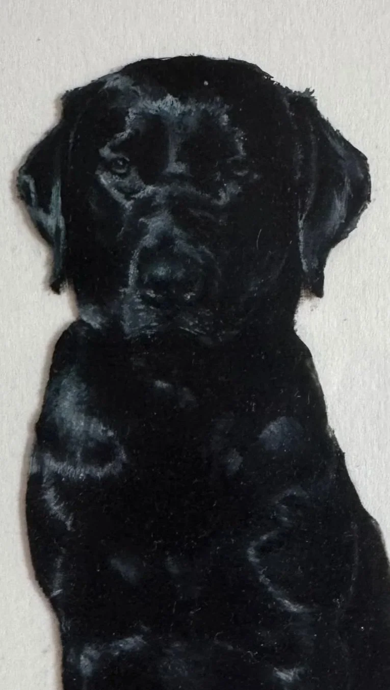 Bella - A4 Oil on glass