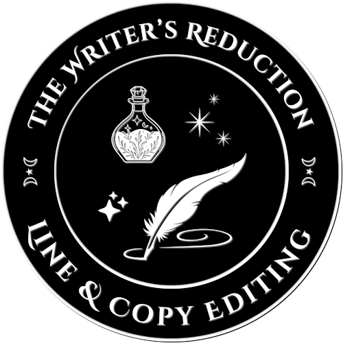 Badge which reads: The Writer's Reduction - Line & Copy Editing